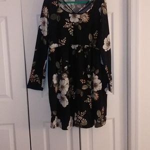 Flower pattern skater dress